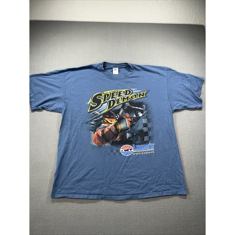VTG NASCAR Double Sided Shirt Charlotte Speed Demon Mens 2XL XXL Racing Dale Y2K - Picture 1 of 11